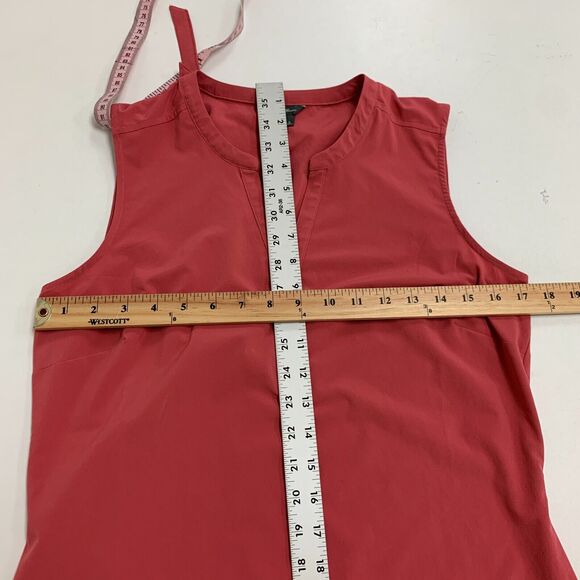 Eddie Bauer Shift Mini Dress Womens S Small Pink Notch Collar Sleeveless Jersey - Picture 7 of 14